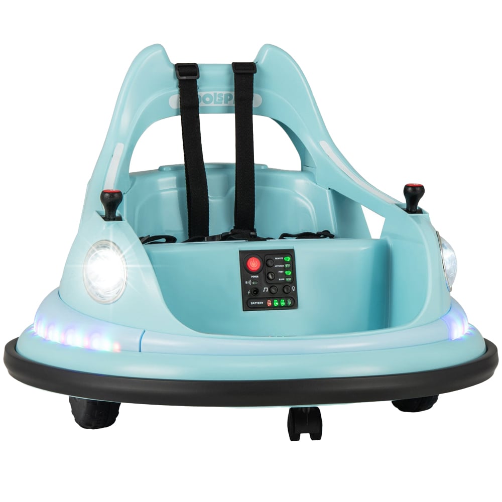 Costway Kids Blue Ride On Bumper Car with Dual Joysticks and 5 Light Effects 12V Image 1