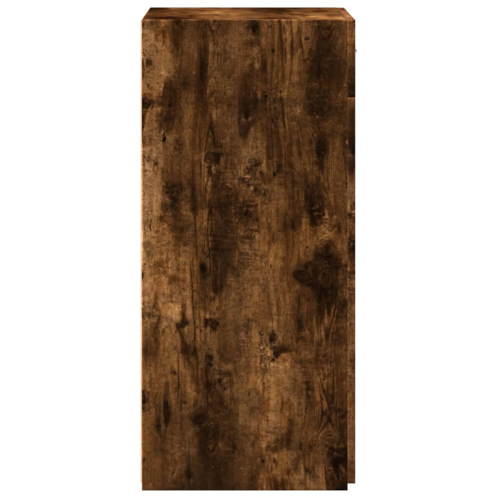 vidaXL Single Door Single Drawer Smoked Oak Sideboard Image 5