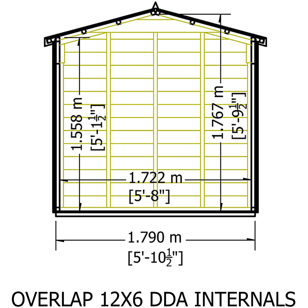 Shire 12 x 6ft Double Door Dip Treated Overlap Apex Shed Image 9