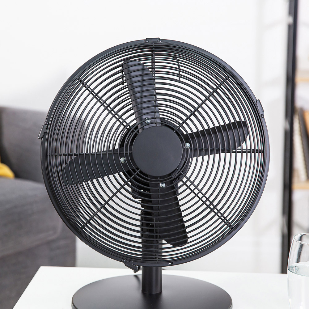 Zanussi Matt Black Metal Desk Fan 12 inch Image 5