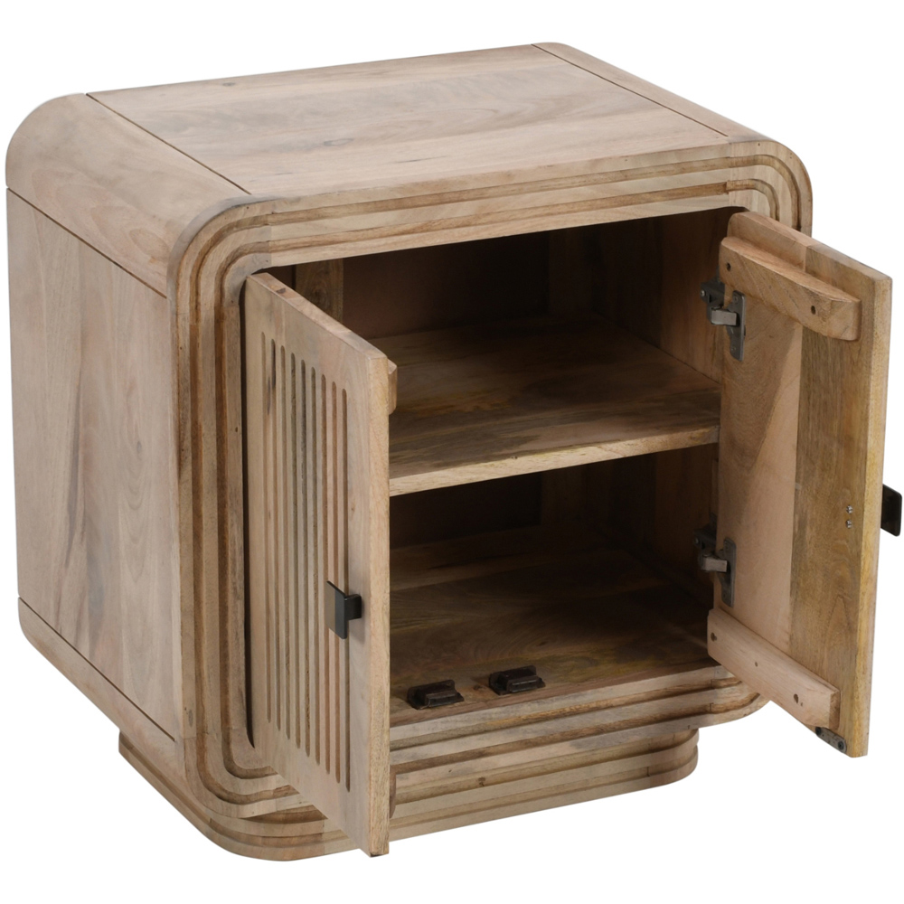 Brooklyn Hudson 2 Door Carved Mango Wood Mini Sideboard Image 4