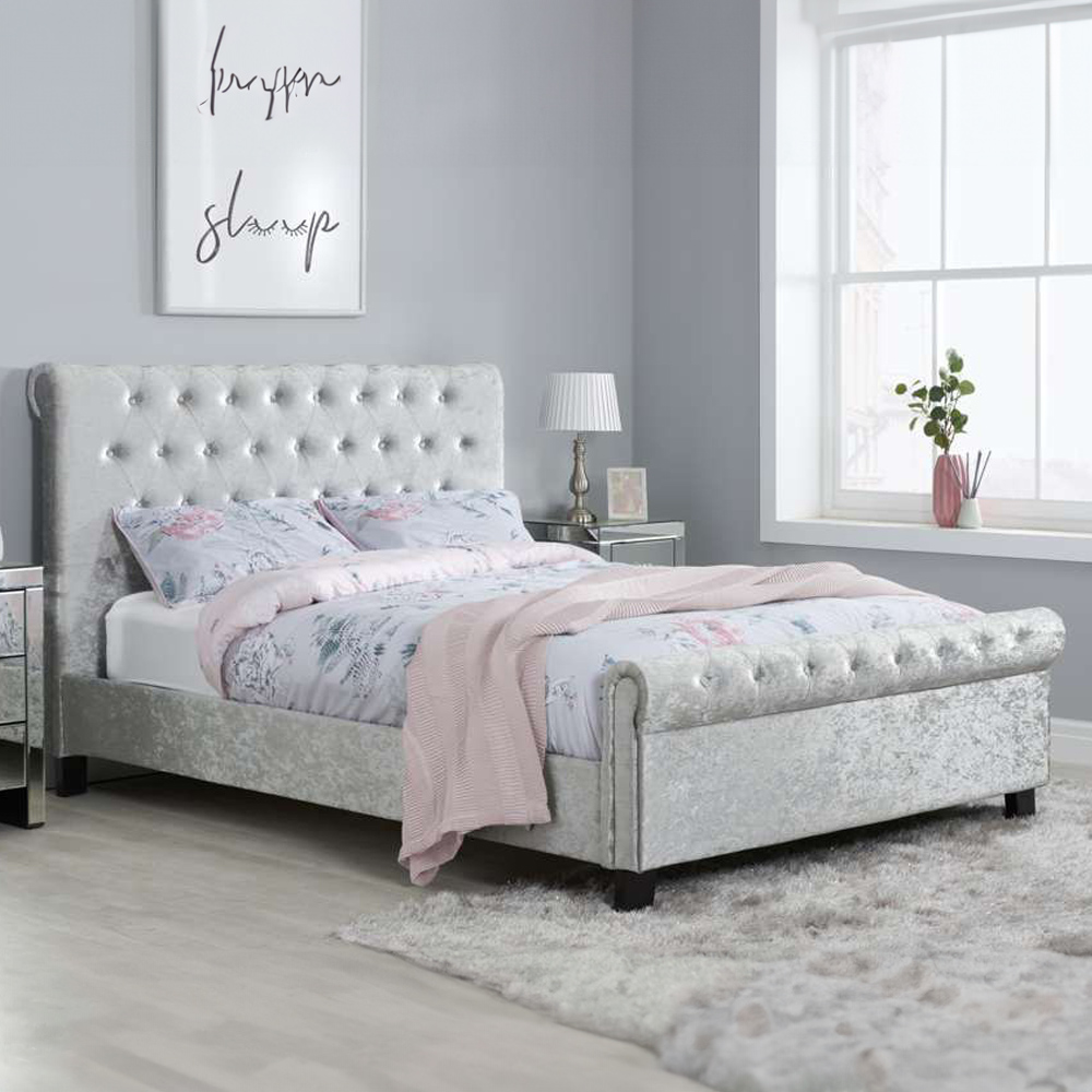 Sienna Double Grey Bed Frame Image 1