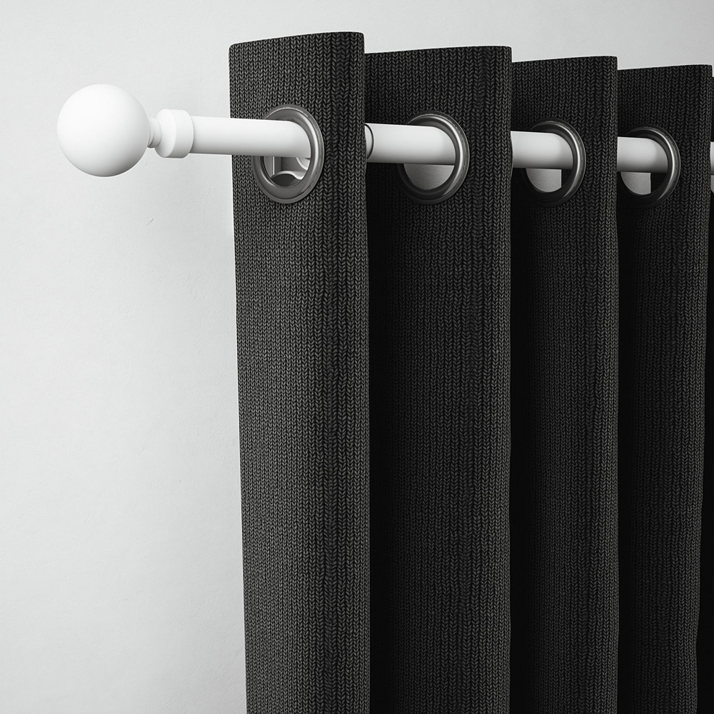 Rothley 165-300cm Matt White Extendable Solid Orb Finials Curtain Pole Image 2