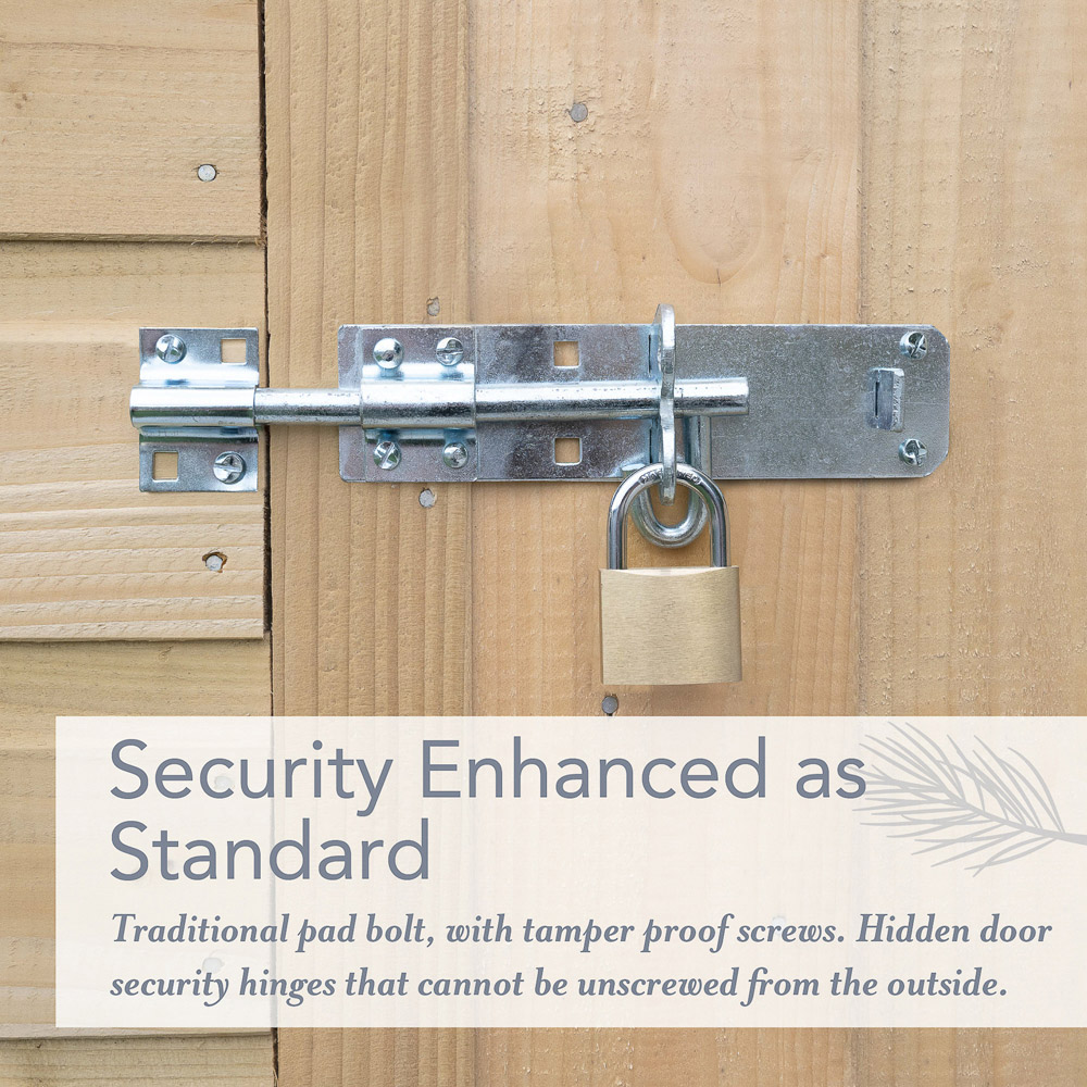 Forest Garden 6 x 4ft Beckwood Double Door Pent Shed Image 6