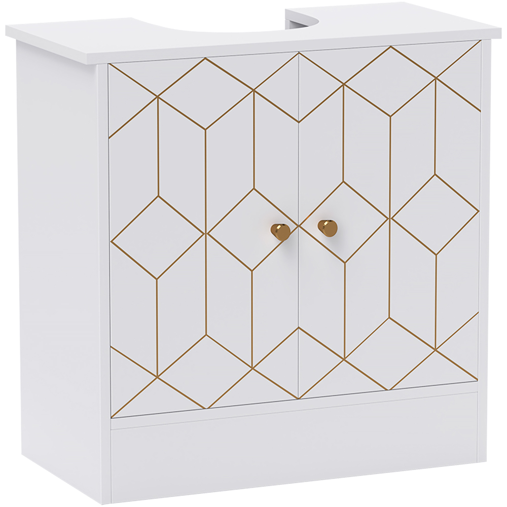 HOMCOM White Bathroom Under Sink Cabinet Image 2