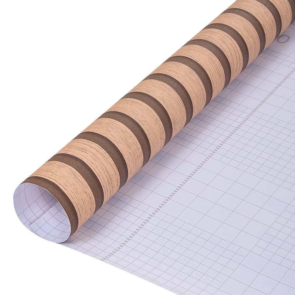 Living and Home Wood Grain Stripe Orange Rectangle PVC Self Adhesive Wallpaper Image 5