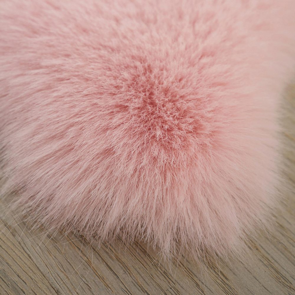Luxury Faux Fox Fur Rug - Pink Image 3