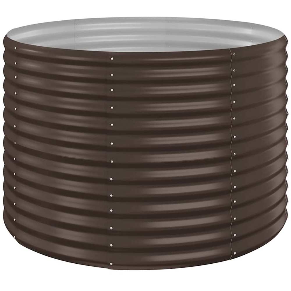 vidaXL Brown Galvanised Steel Round Raised Garden Bed 68 x 100 x 100cm Image 1