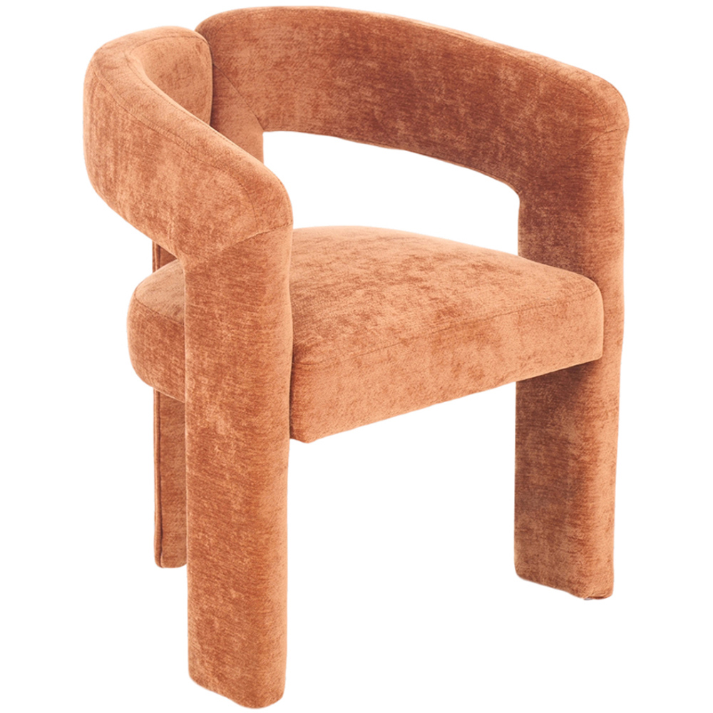 Living and Home Orange Chenille Upholstered Accent Chair Image 2