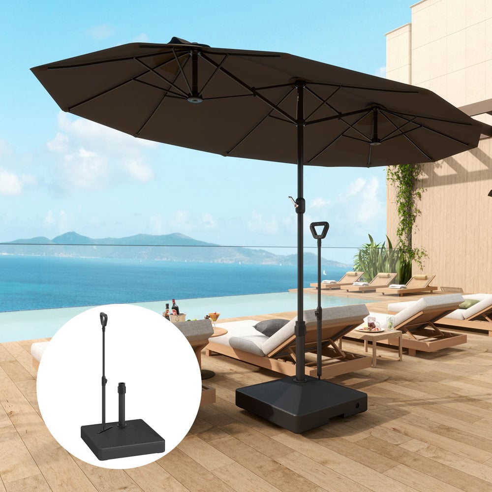 Outsunny Black Fillable Parasol Base with Wheels Image 2