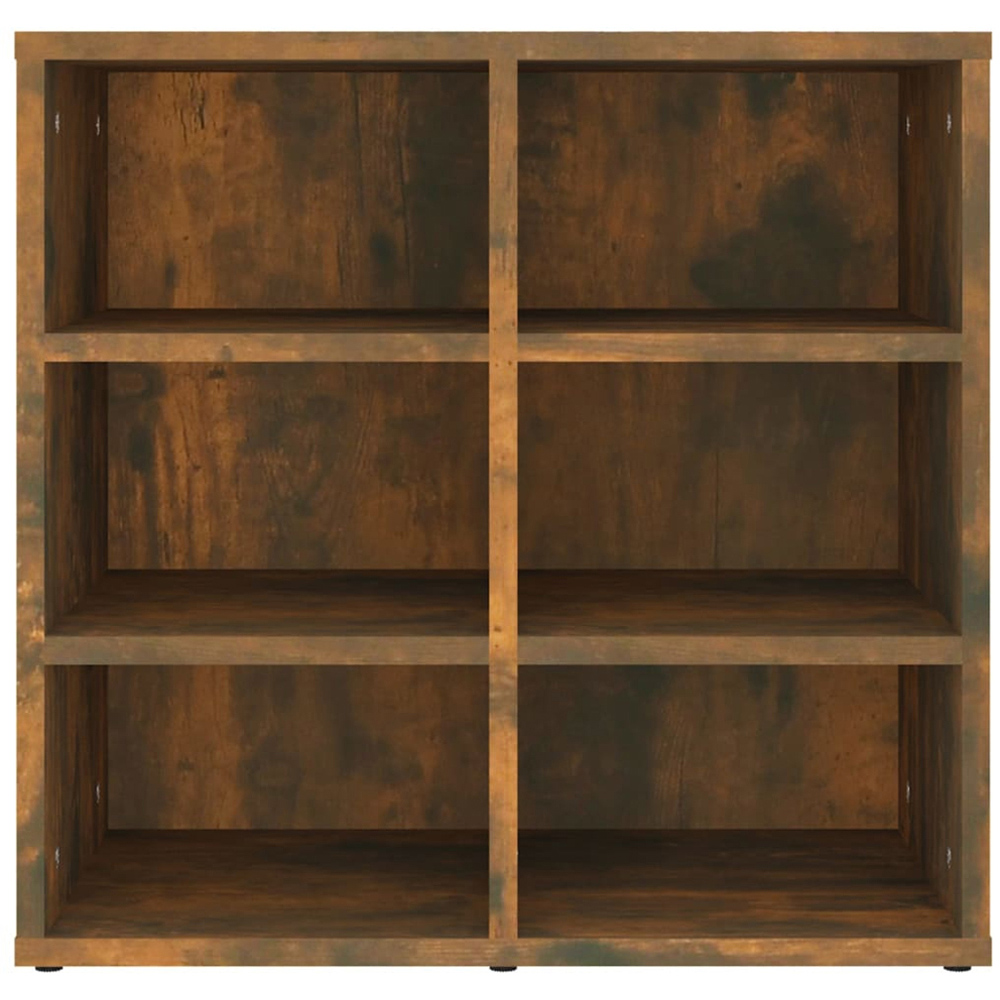 vidaXL 6 Shelf Smoked Oak Wooden Shoe Cabinet Image 4