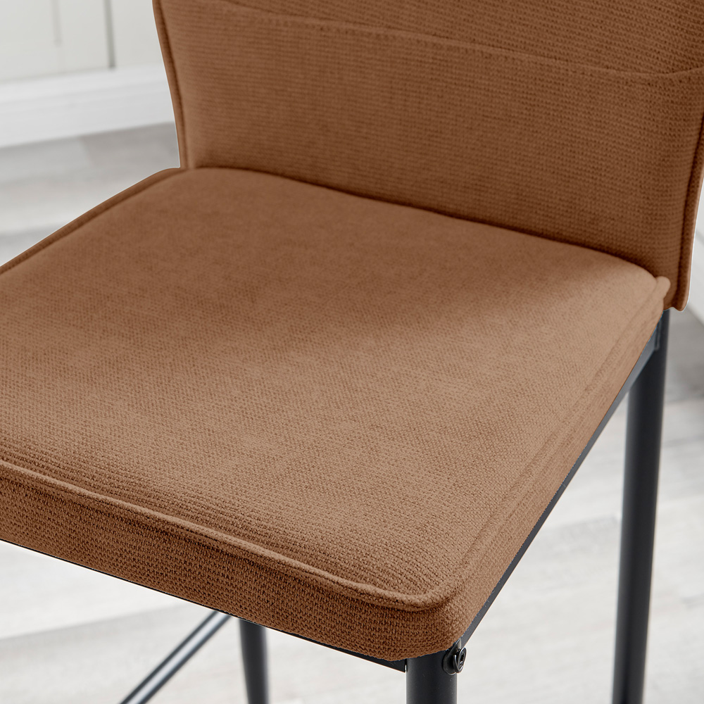 Furniturebox Kira Orange and Black Textured Weave Bar Stool Set of 2 Image 2