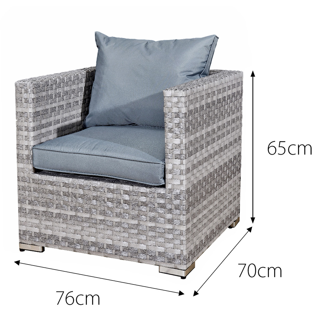 Oseasons Acorn 10 Seater Dove Grey Rattan Deluxe Sofa Set with Rising Firepit Image 3