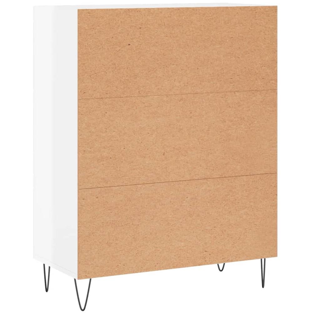 vidaXL 3 Drawer High Gloss White Wide Sideboard Image 8
