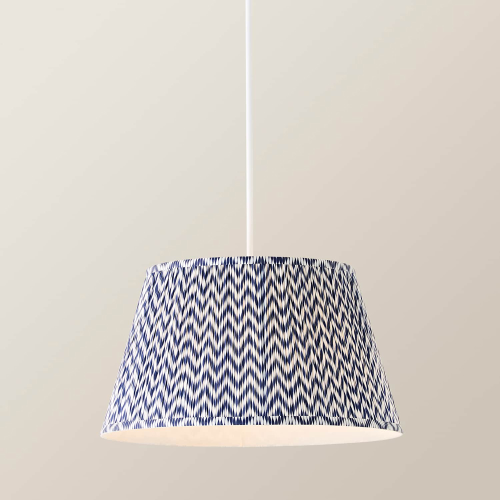 ValueLights Saffira Navy Chevron Pleated Tapered Large Lamp Shade 45cm Image 5