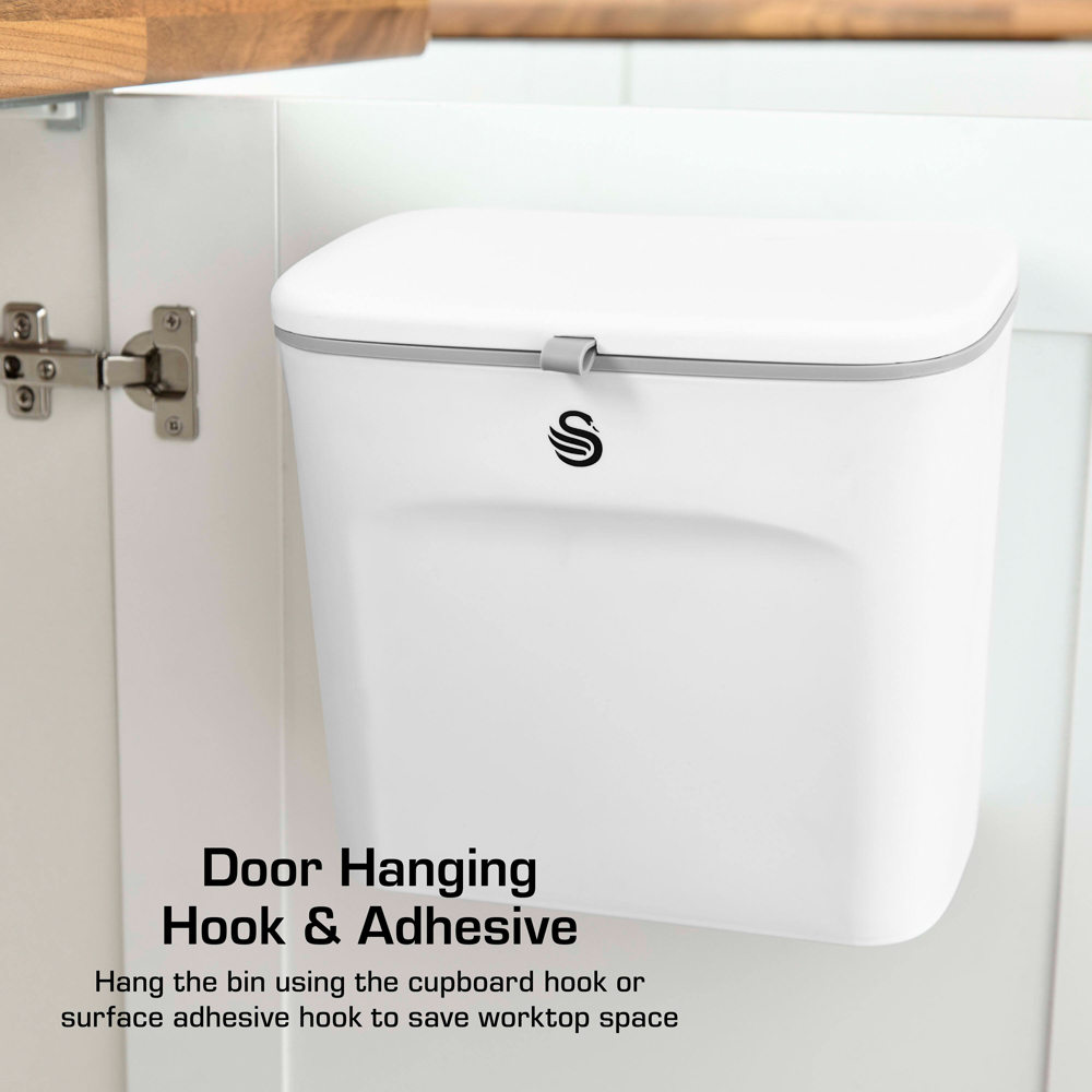 Swan White Compost Caddy Bin 7L Image 5