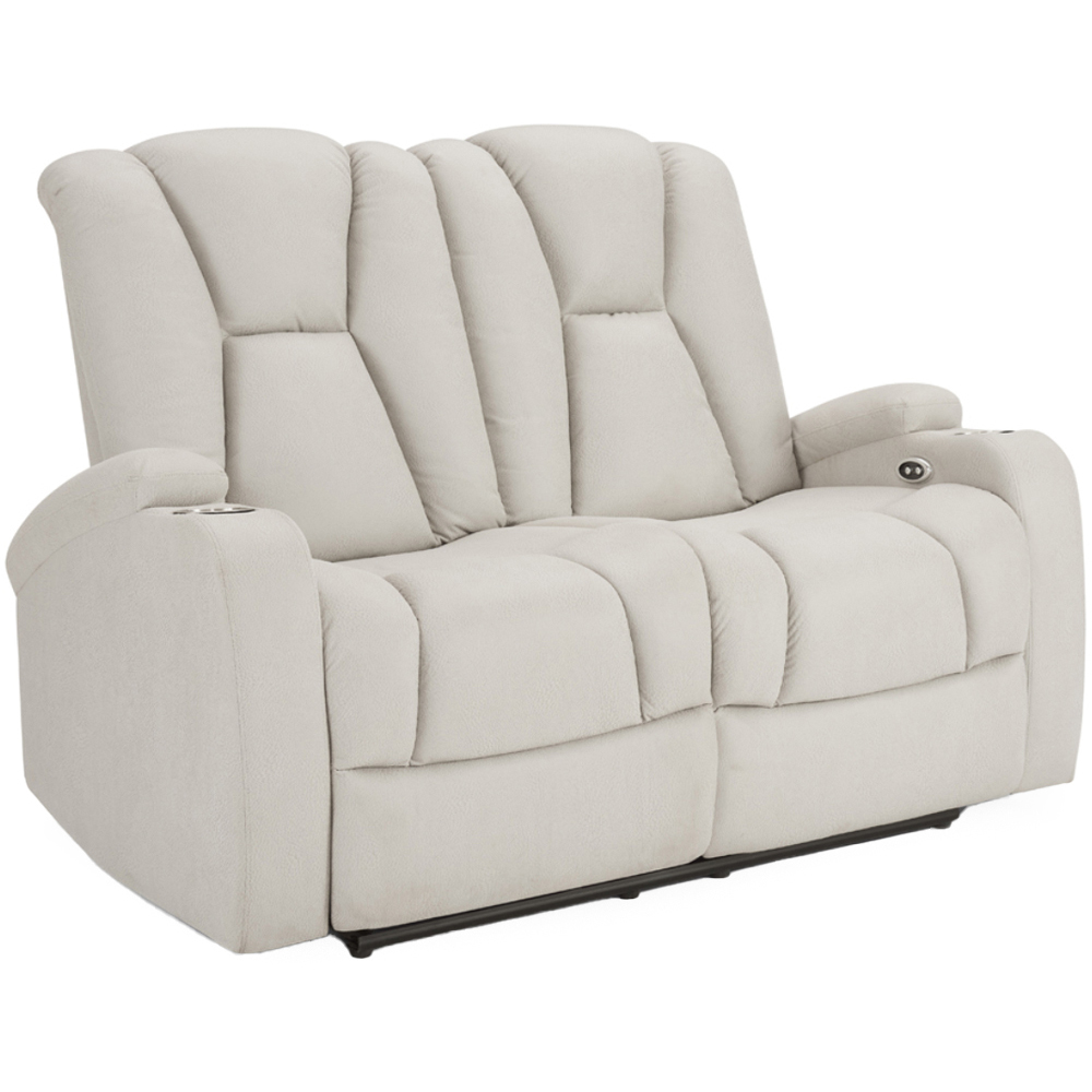 Home Detail Hannah 2 Seater Light Grey Air Leather Electric Recliner Sofa Image 2