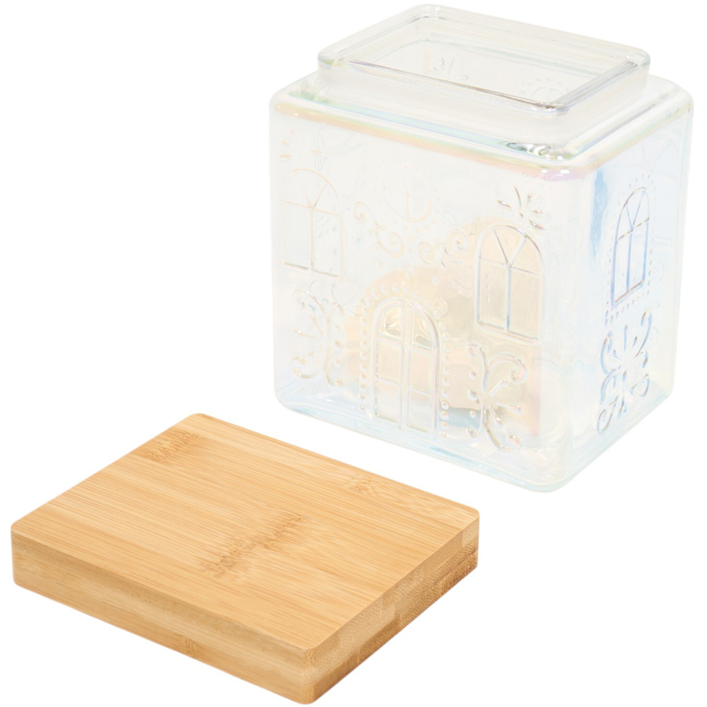 Christmas Glass Storage Jar with Bamboo Lid Image 4
