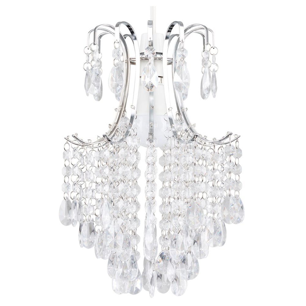 ValueLights Donah Chrome Jewel Droplet Pendant Shade Image 1