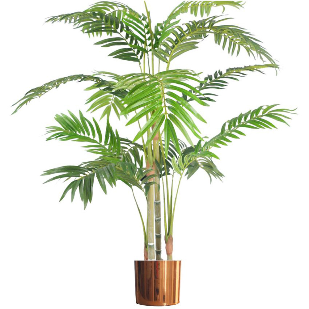 Leaf Artificial Areca Palm Tree in Copper Planter 4ft Image 1
