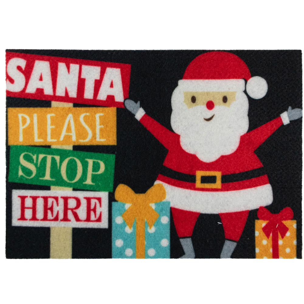 JVL Christmas Santa Machine Washable Door Mat 40 x 57cm Image 1