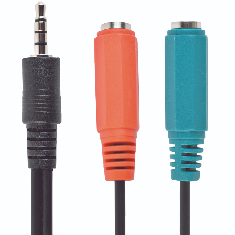 Cablexpert Black 3.5mm Male Jack to Female Audio Adapter Cable 20cm Image 1