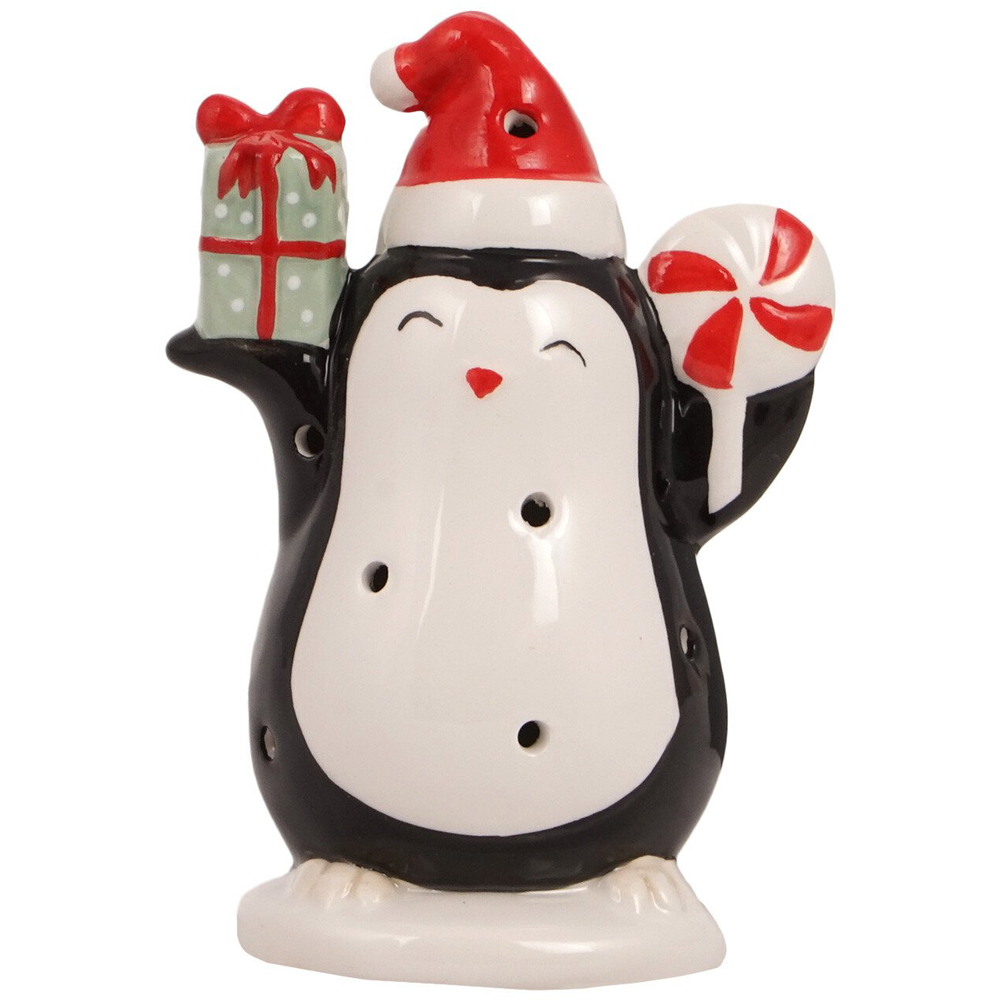 Candy Cane Lane Black Penguin LED Light Decoration Image 1