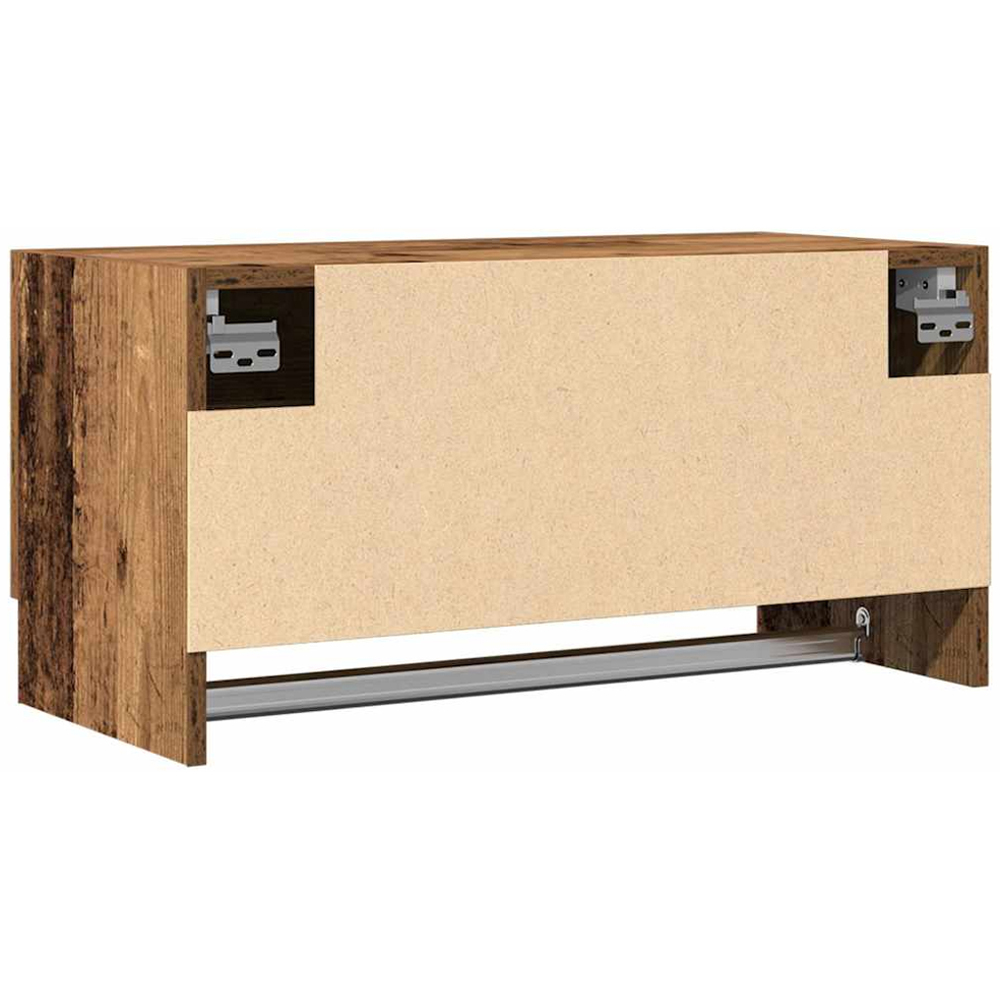 vidaXL Single Drawer Old Wood Wall-Mounted Bathroom Wardrobe with Towel Rail Image 6