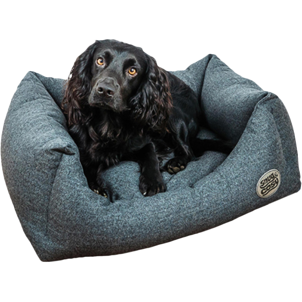 Snug & Cosy Grampion Small Rectangle Charcoal Dog Bed Image 1