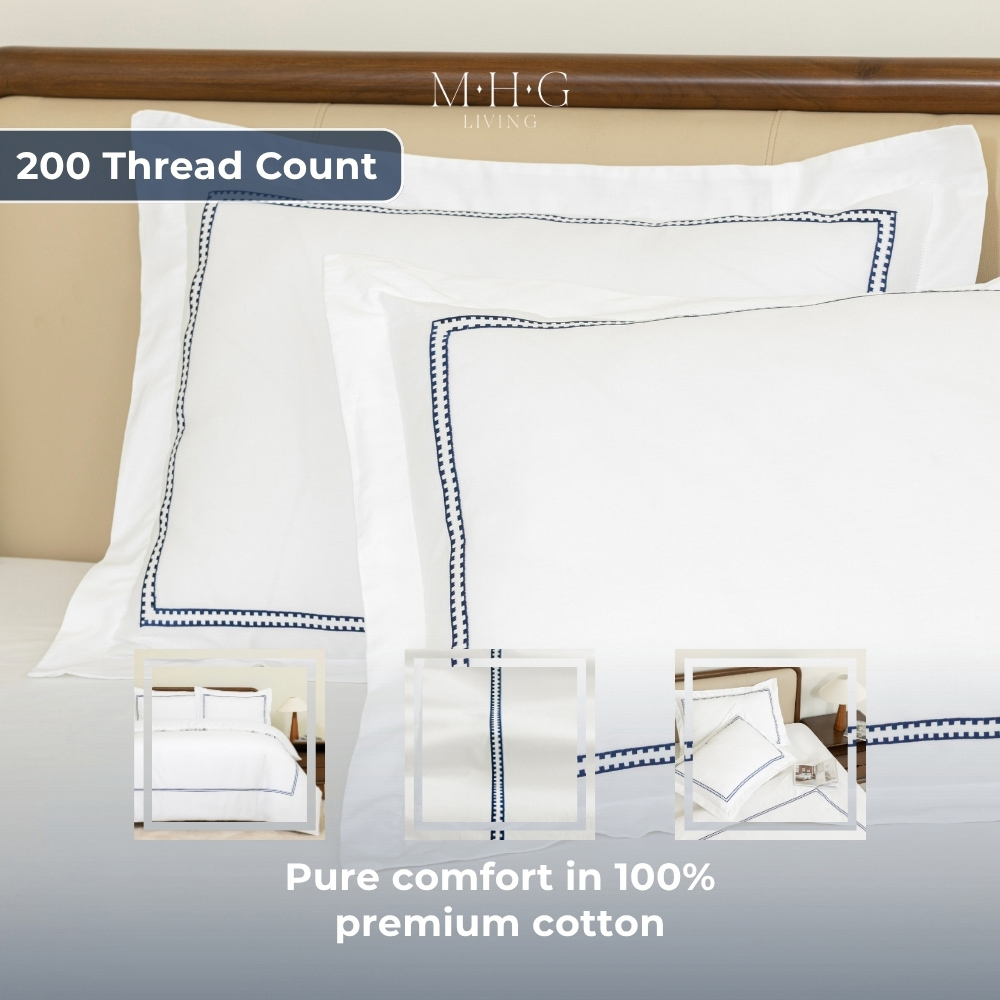 MHG Living Double Mayfair Navy 200 Thread Count Duvet Cover Set Image 3