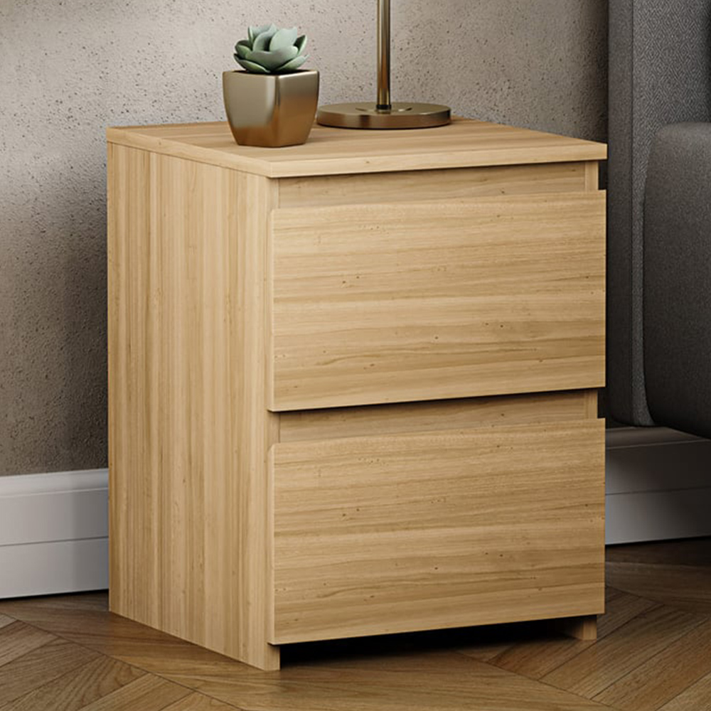 VIDA DESIGNS Denver 2 Drawer Pine Bedside Table Image 1