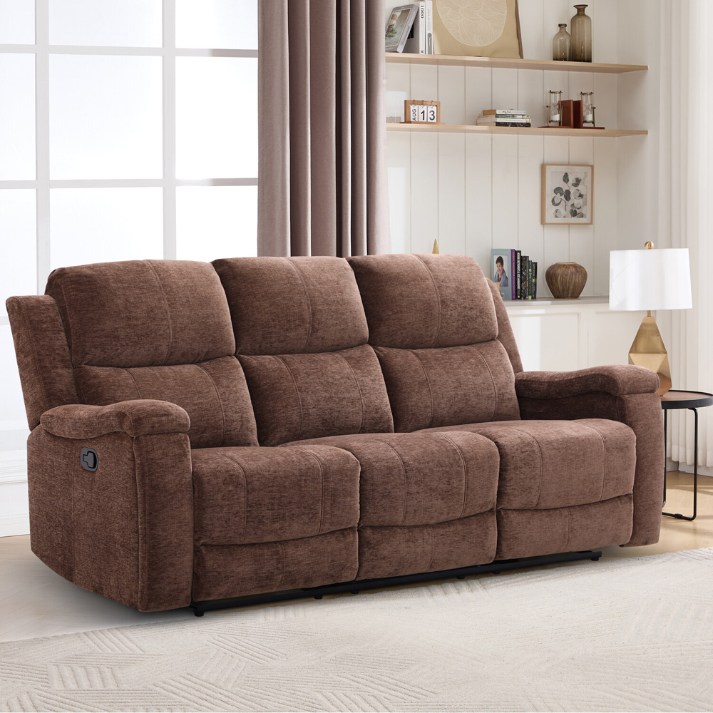 Ledbury 3 Seater Recliner Sofa Dark Brown Image 4