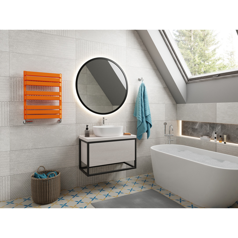 Terma Warp T Bold Matt Orange Heated Towel Rail 1569 BTU 655 x 500mm Image 8