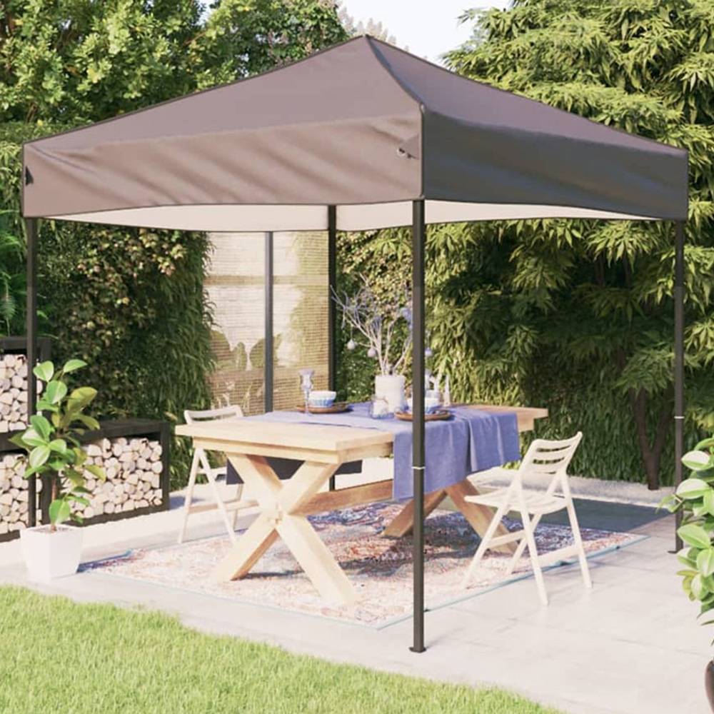 vidaXL 2 x 2m Taupe Foldable Party Tent Image 1