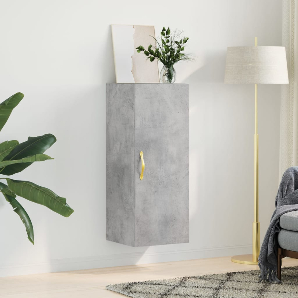 vidaXL Single Door Concrete Grey Wall Mounted Cabinet Image 3