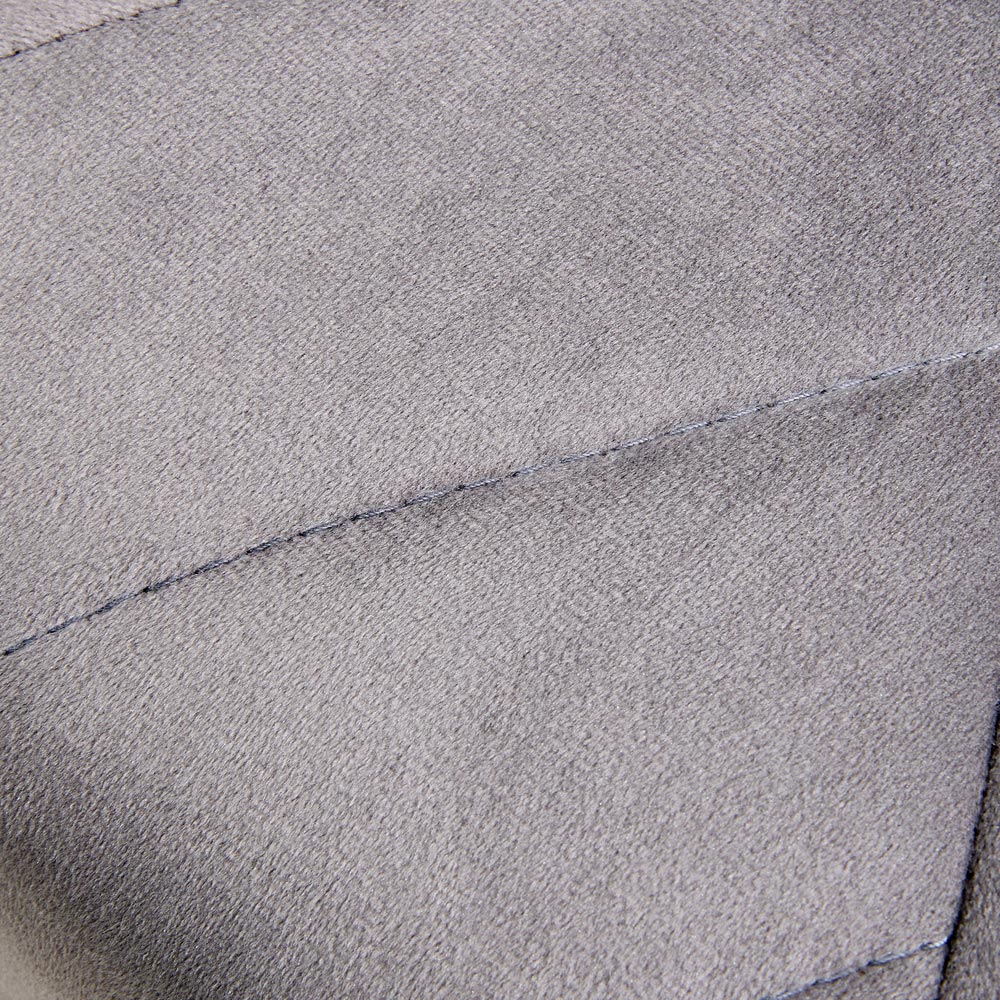Living and Home Grey Minimal Hexagonal Velvet Footstool Ottoman with Stripes Image 6