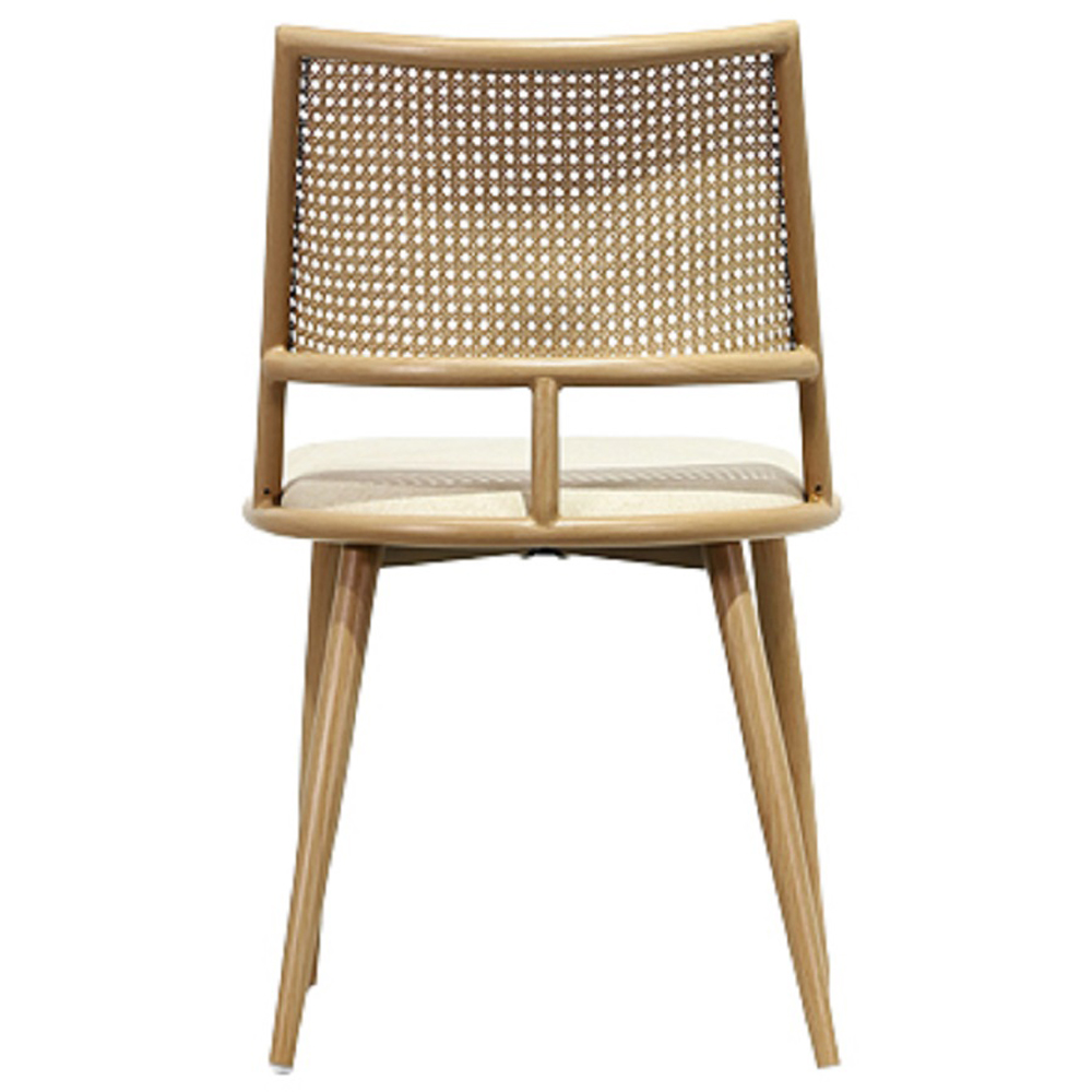 Furniture One Set of 2 Oak Rattan Mid-Century Dining Chair Image 7