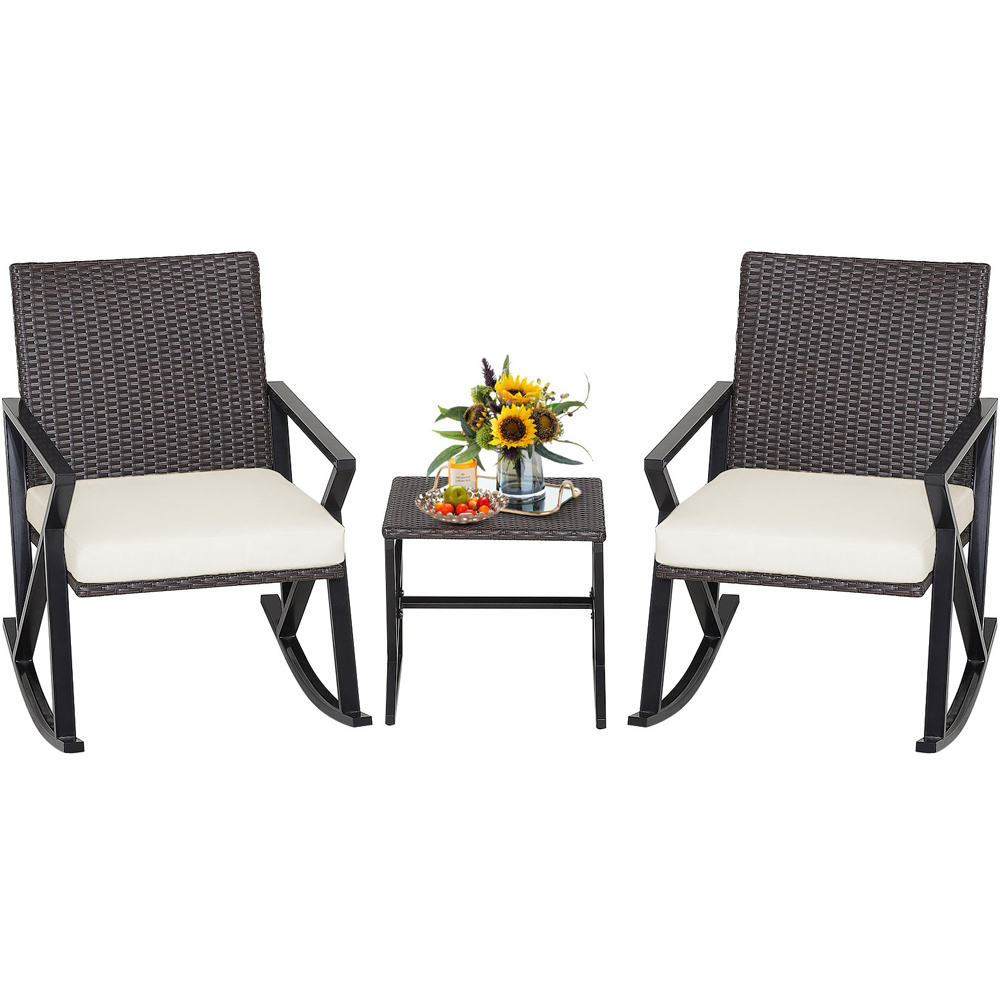 Costway 2 Seater Rattan Patio Bistro Set Image 2