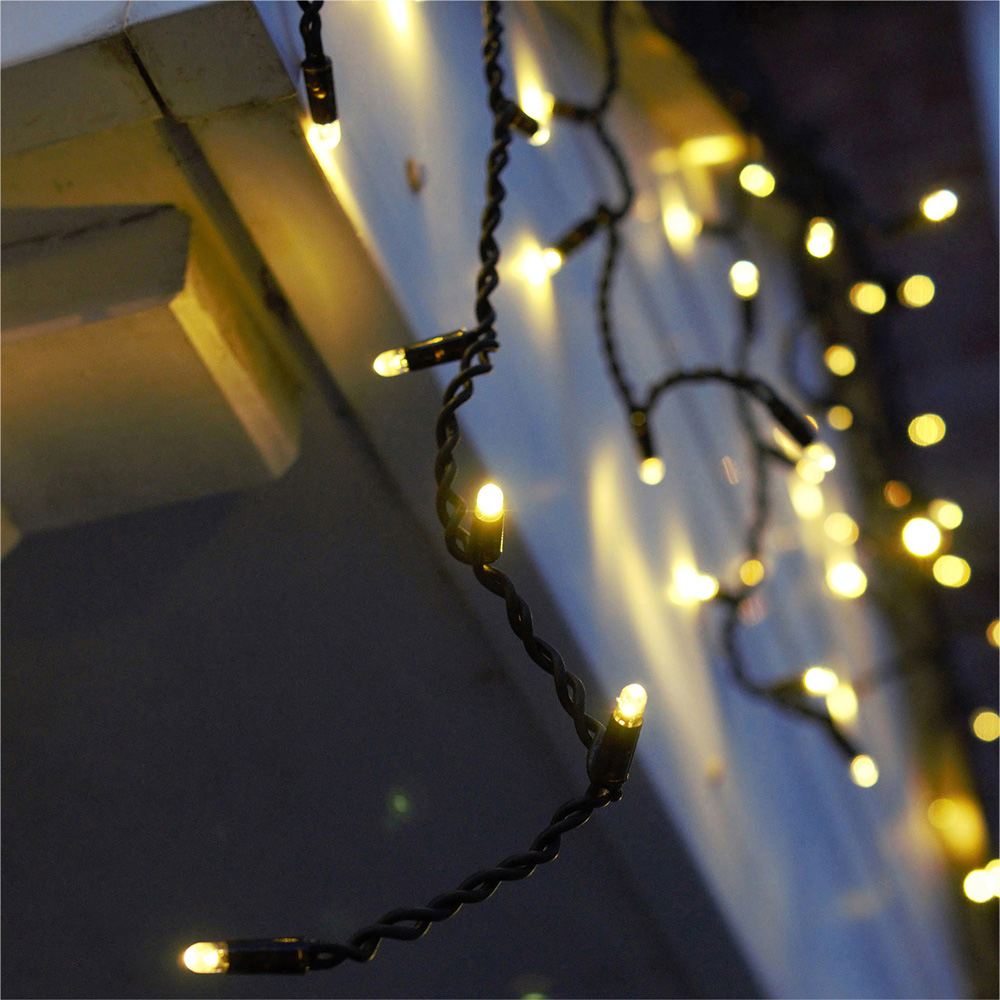 Eagle Connect 120 Warm White LED Black Icicle Light 5m Image 1