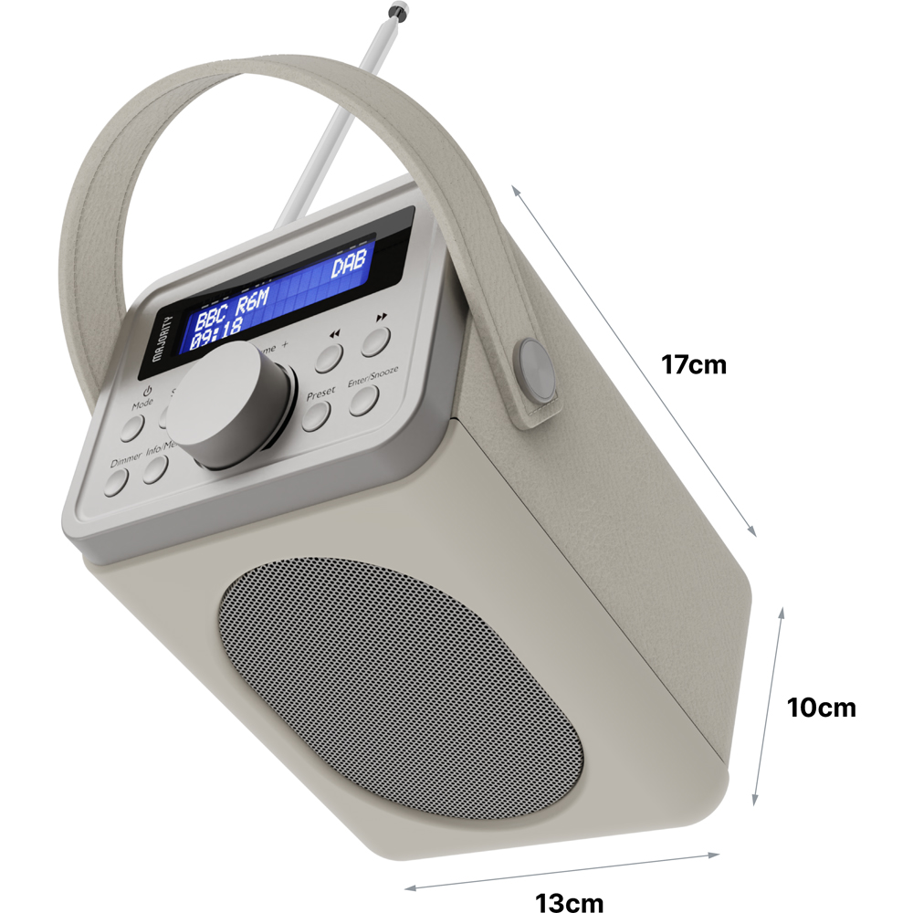 Majority Little Shelford Portable DAB and DAB FM Radio Cream and Grey Image 9