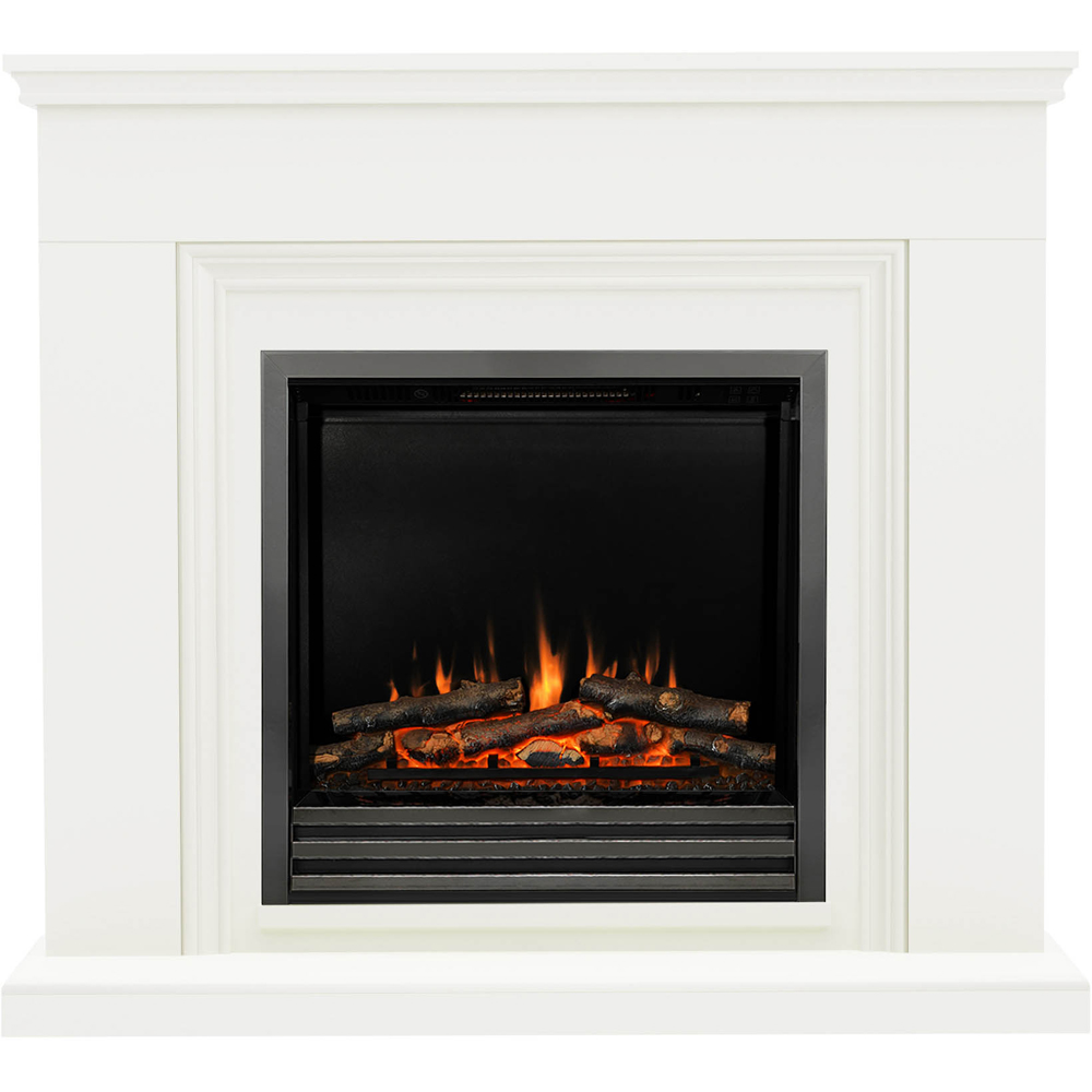 Be Modern Stanton Soft White Timber Electric Fireplace Suite 46 inch Image 3