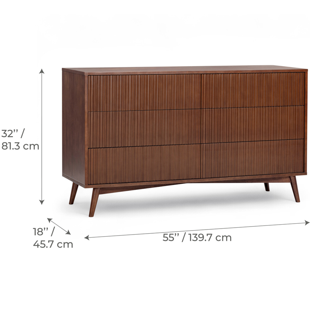 Teamson Home Tremolo 6 Drawer Walnut Dresser Image 9