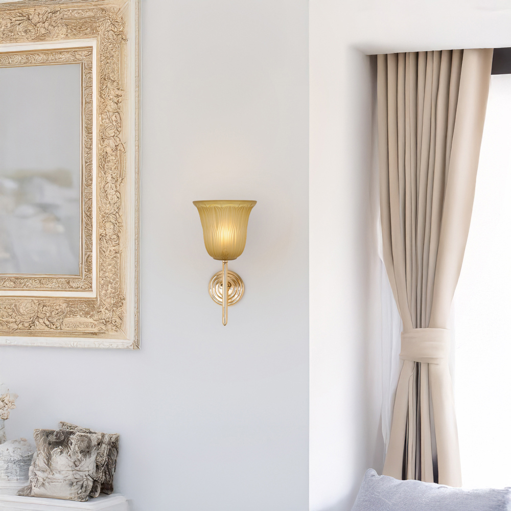 Happy Homewares Amber Etched Glass Shade 2 Pack Image 2