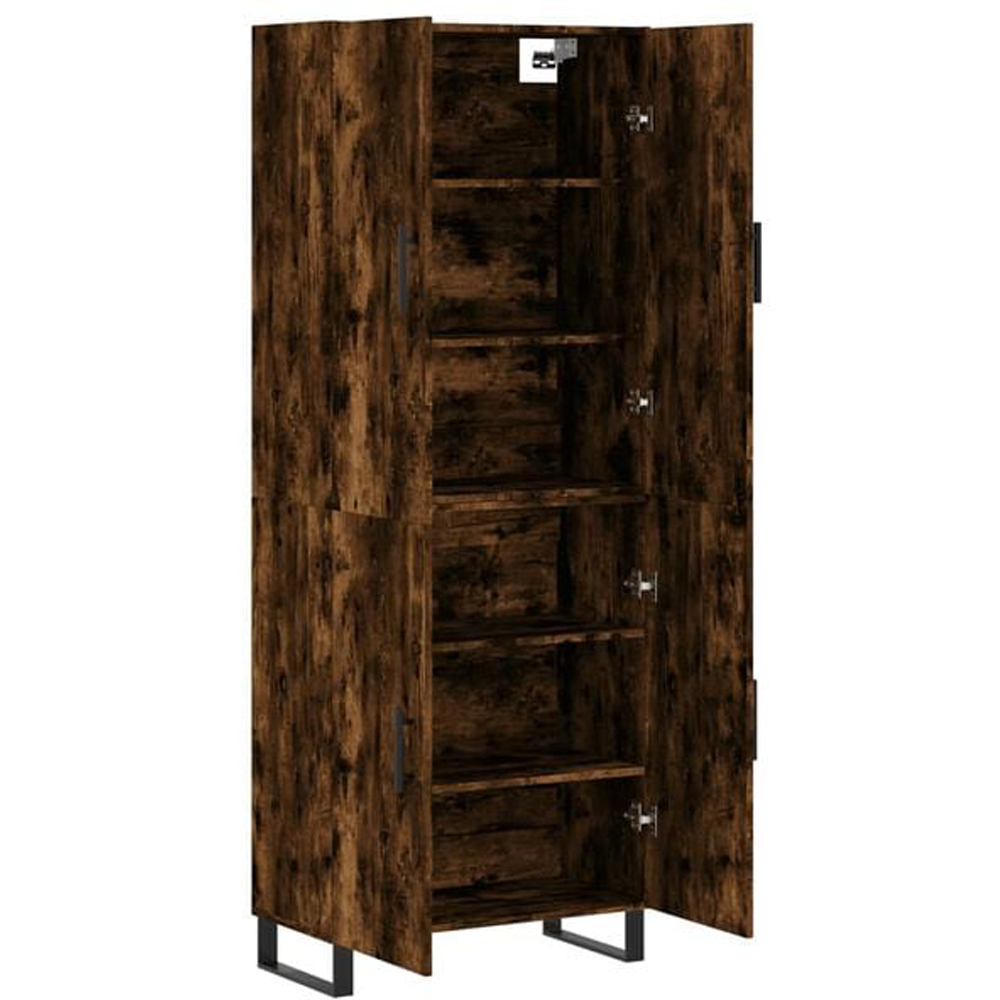 vidaXL 2 Door Smoked Oak Highboard Image 2
