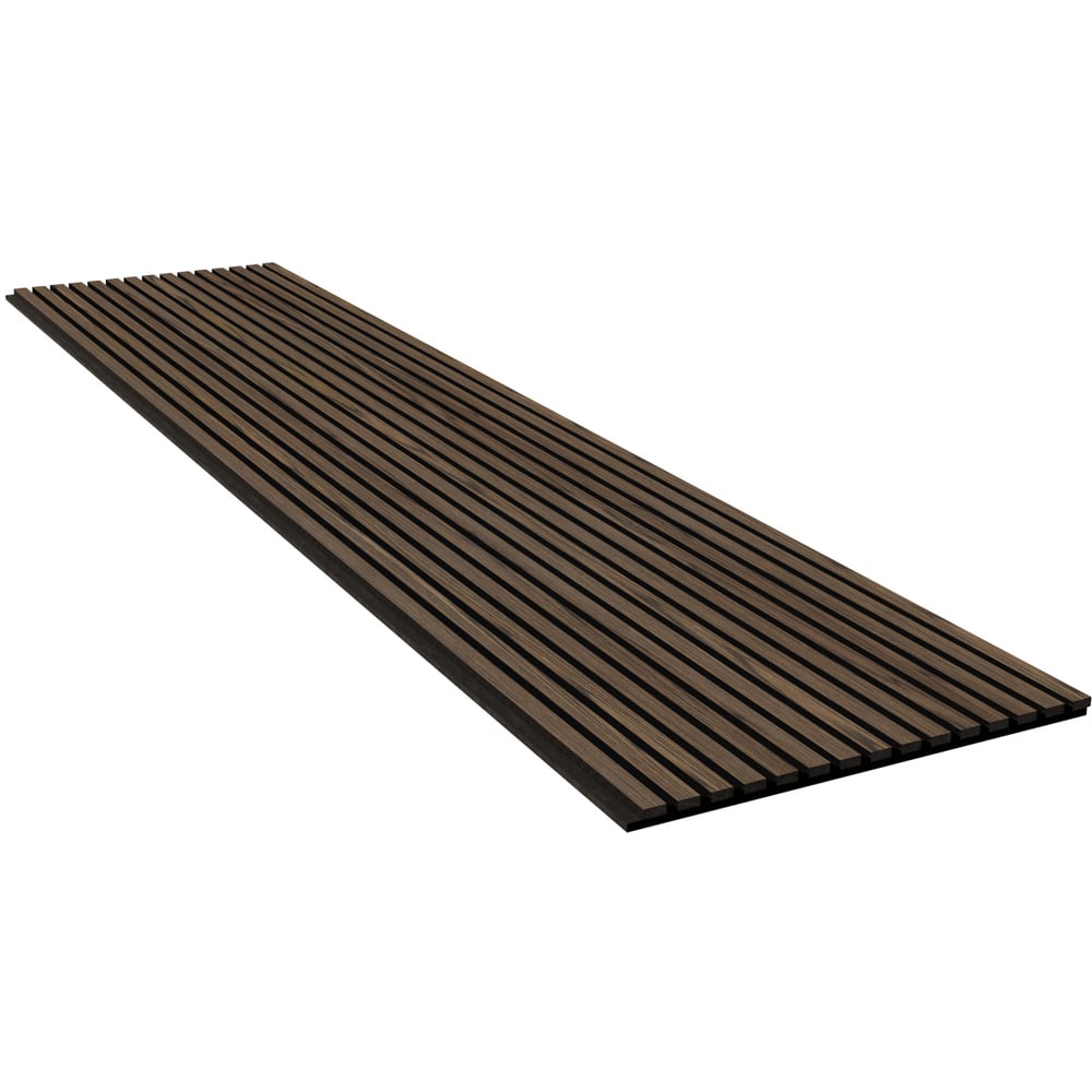 Wall Panels UK Smoked Walnut Acoustic Slat Wall Panel 2 Pack Image 2
