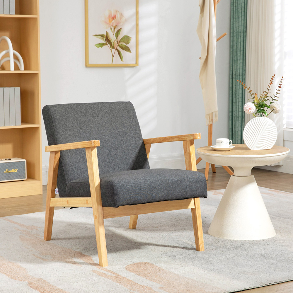 Portland Dark Grey Fabric Accent Chair Image 4