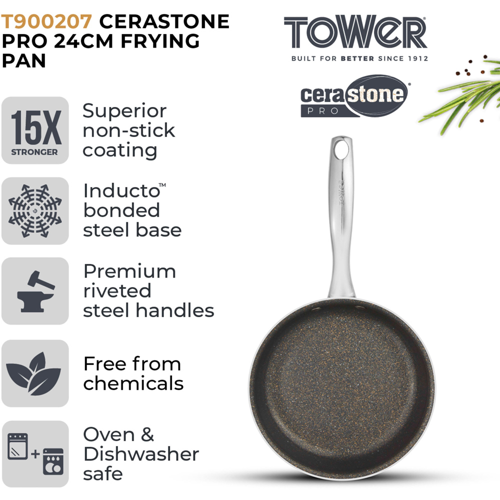 Tower 24cm Grey Forged Aluminium Non-Stick Frying Pan Image 4