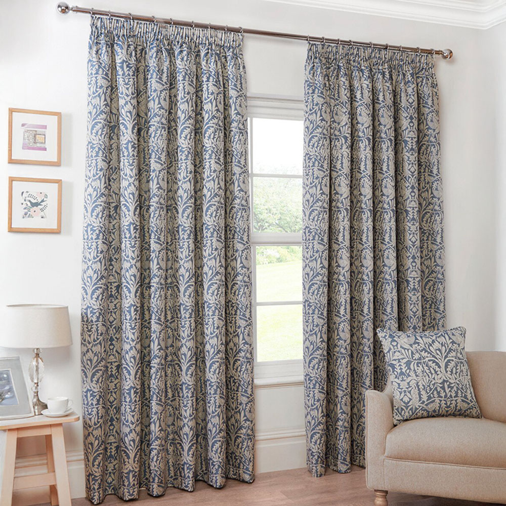 Elmsley Taped Curtain Navy - Navy / 168cm / 183cm Image 1