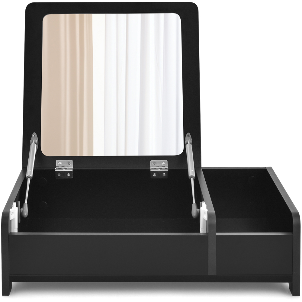 Costway Black Desktop Makeup Organiser with Flip Top Mirror Image 1
