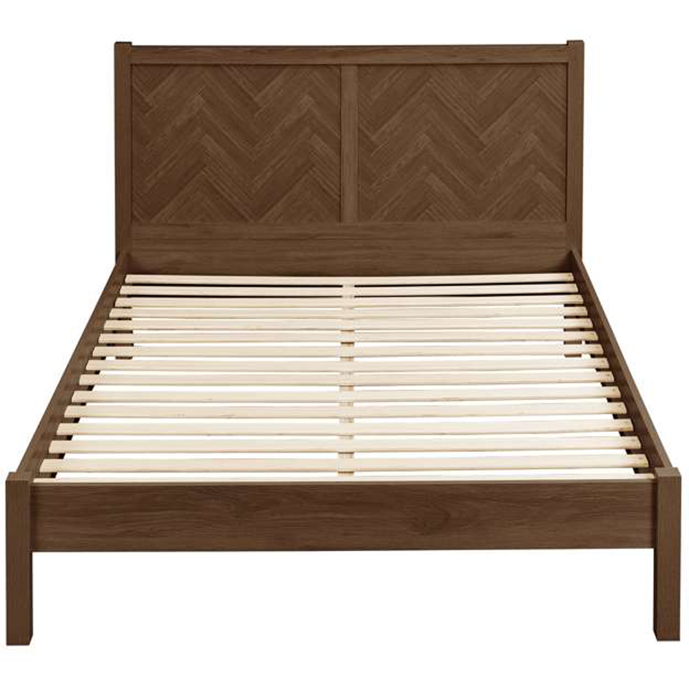 Herringford Double Walnut Chevron Bed Image 3